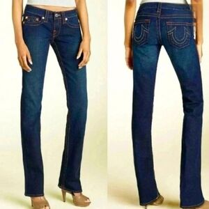 True Religion Women's Boot Cut Jeans in Dark Blue